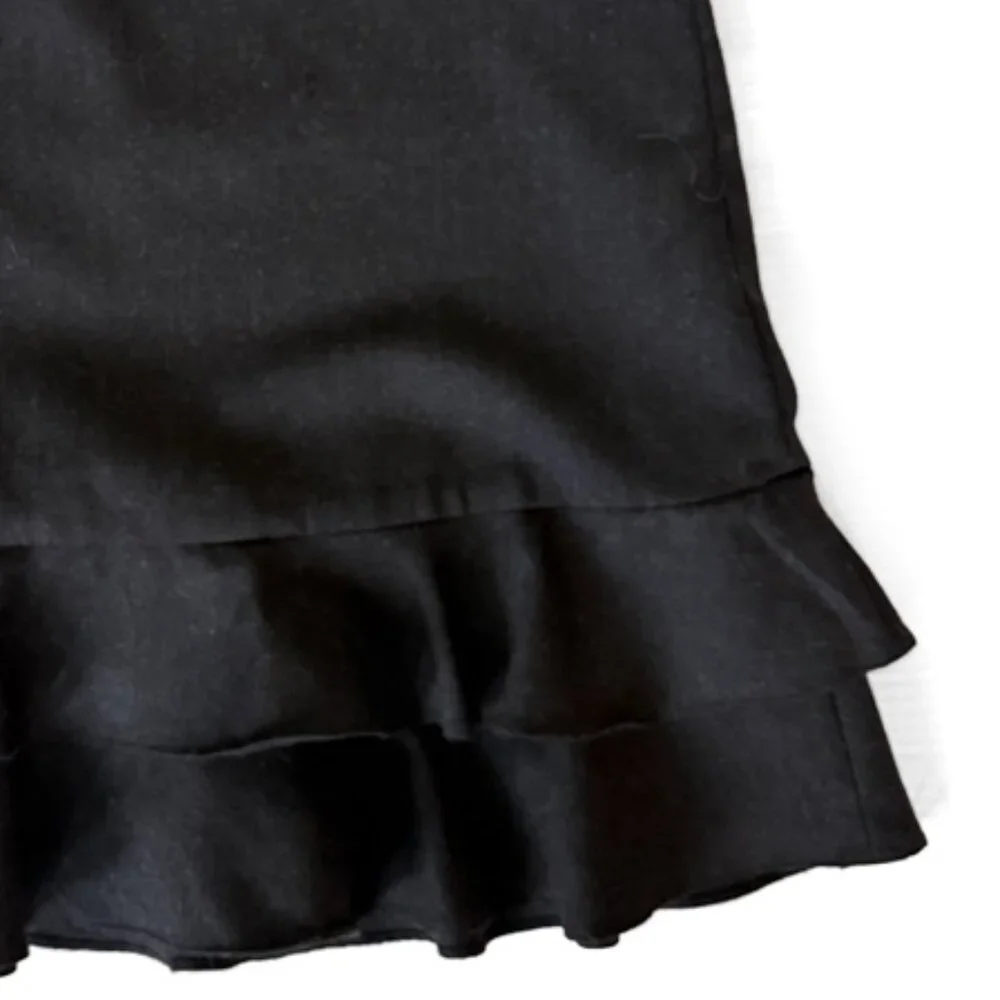 Anthropologie Double Ruffled Wool Skirt